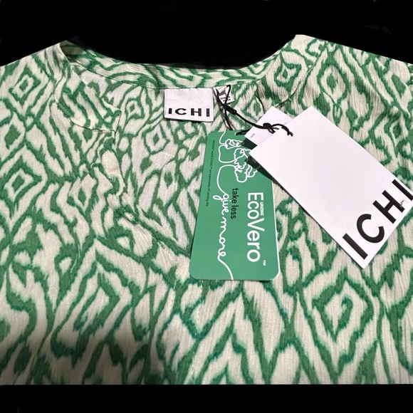 ICHI Chic Green Patterned Dress - Picture 2 of 2